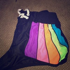 Rainbow shorts or bottoms to baiting suit